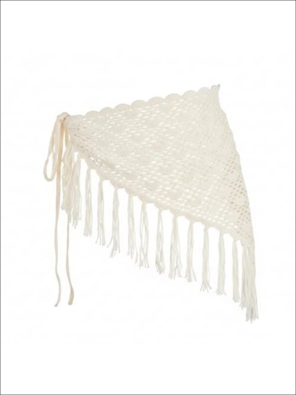 Crochet Fringe Tie Waist Belt Boho Tassel Hip Scarf Y2K Cover Up Festival